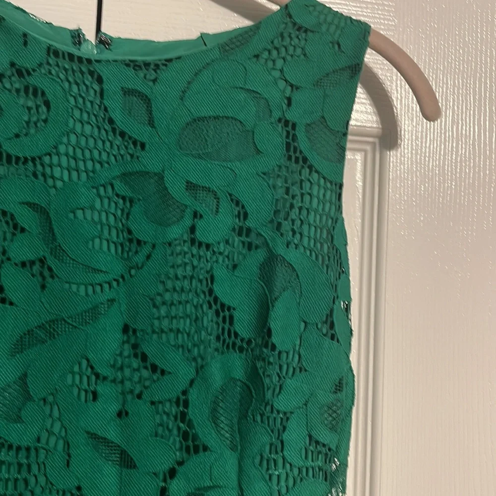 Eva Mendes for New York & Co lace overlay sleeveless green dress size 4 NWOT - Picture 7 of 14